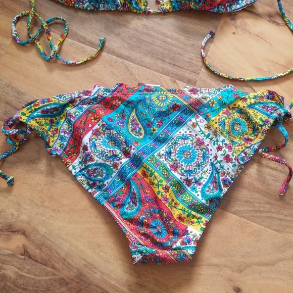 Xhilaration Rainbow Paisley Patchwork Bikini - Picture 3 of 8